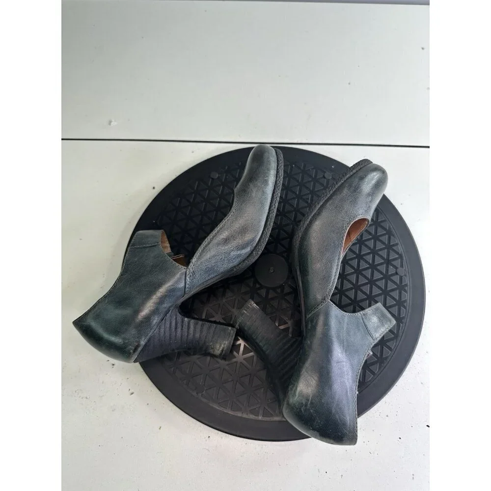 Miz Mooz Kora Gray Leather Mary Jane Heels Chunky Heel Sz 36/6 Twee Lagenlook
